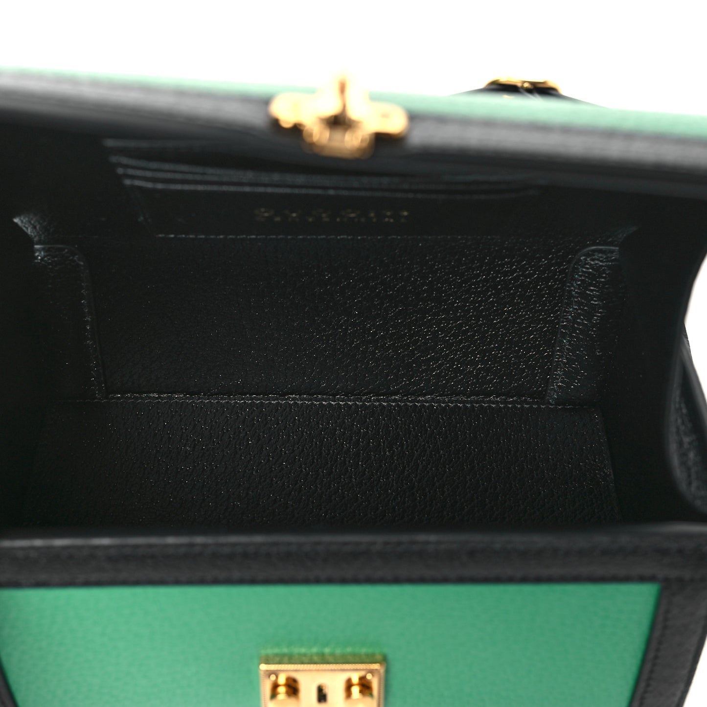 Grained Calfskin Gucci 100 Mini Bag Green