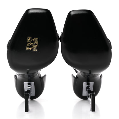 Saint Laurent Patent Calfskin Opyum 110 Sandals 37.5 Black 6 of 14