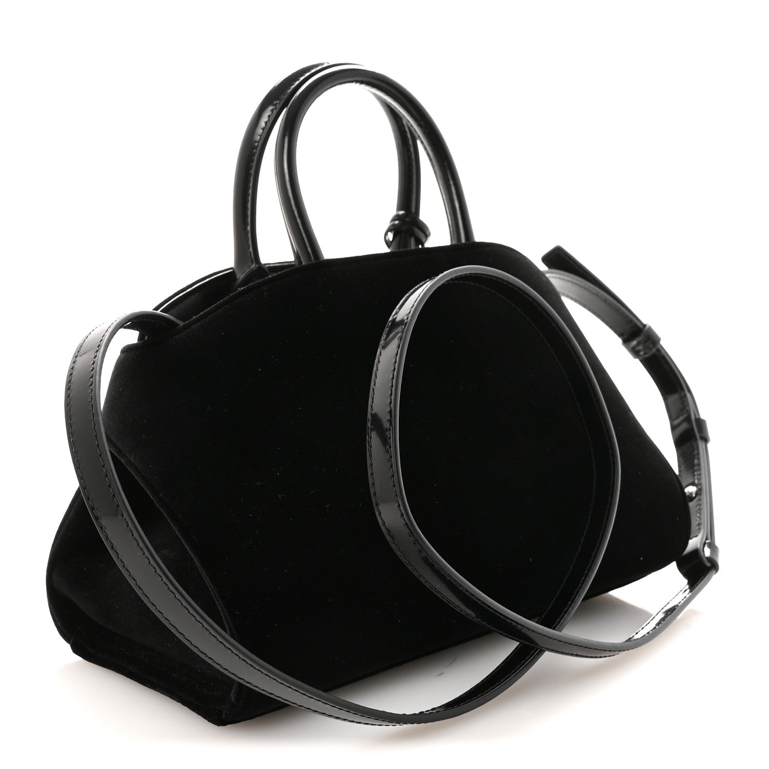 Salvatore Ferragamo Velvet Strass XS Hug Bag Black 3 of 9