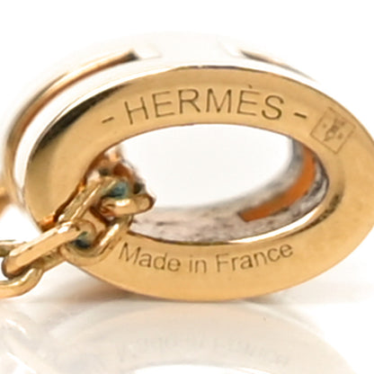 Hermes Lacquered Gold Mini Pop H Pendant Necklace White 4 of 4