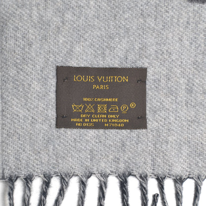 Louis Vuitton Cashmere Monogram Reykjavik Scarf Black 5 of 5