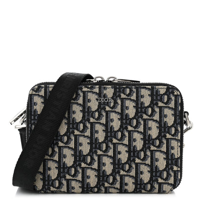 Christian Dior Oblique Pouch Navy Blue 1 of 12