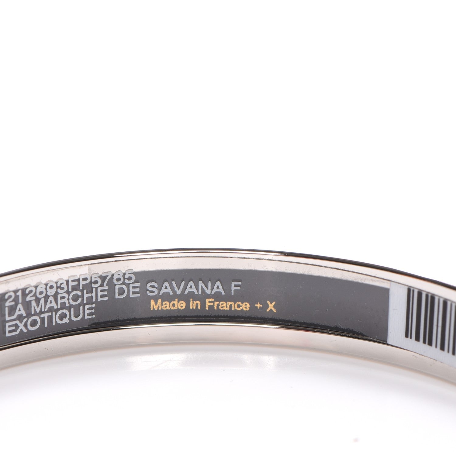 Hermes Enamel Printed Narrow La Marche de Savana Bracelet 85 Exotique 5 of 6