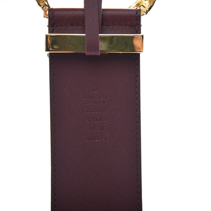 Gucci Calfskin Lizard Double G 50mm Belt 90 36 Vintage Bordeaux 5 of 6