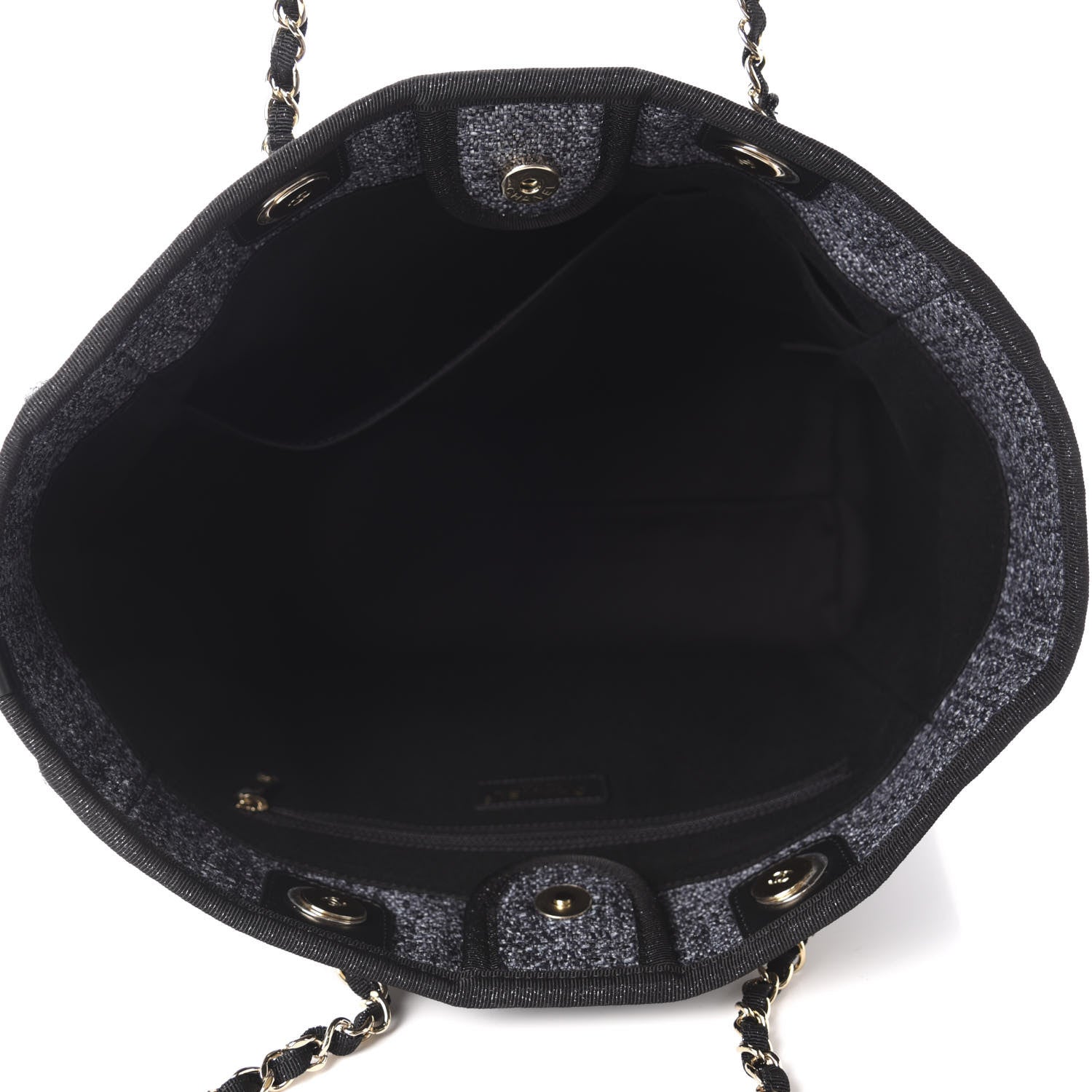 Chanel Woven Straw Raffia Small Deauville Tote Charcoal 5 of 11