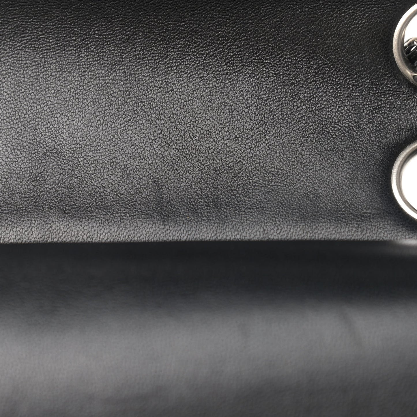 Patent Quilted Medium Double Flap Black