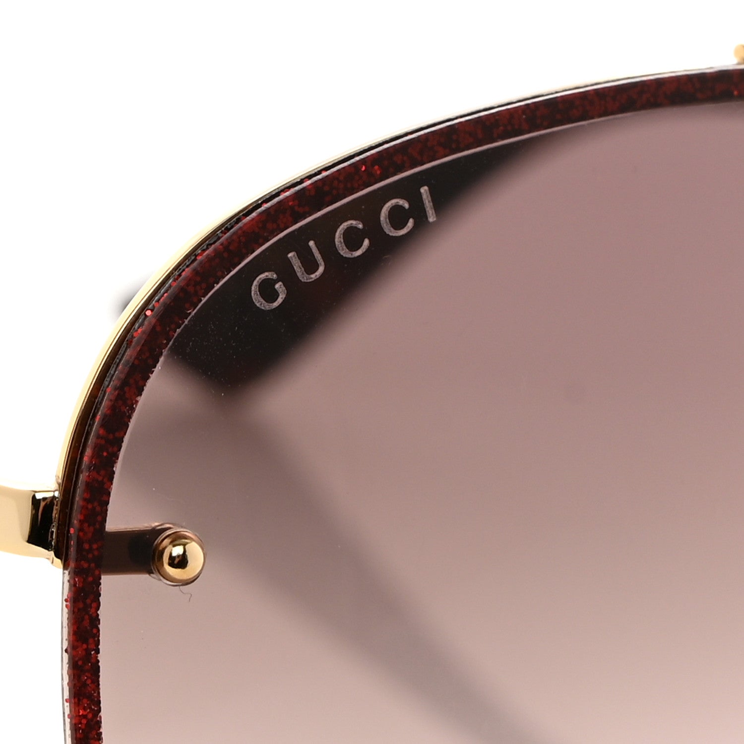 Gucci Aviator Glitter Sunglasses GG0227S Red 7 of 8