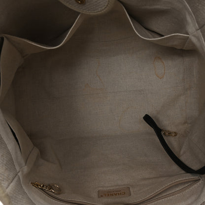 Chanel Mixed Fibers Medium Deauville Tote Beige Black 6 of 11