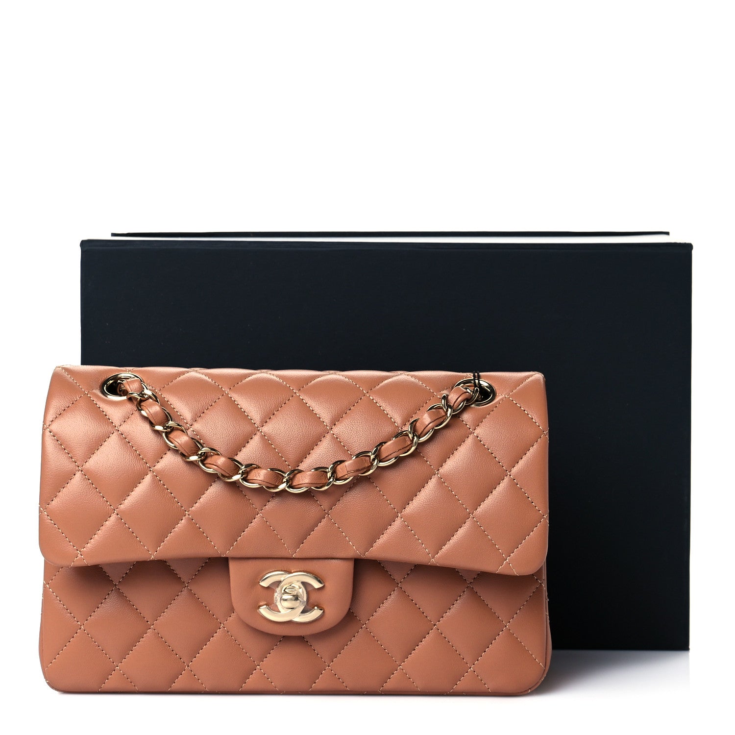 Chanel Lambskin Quilted Small Double Flap Brown 11 of 11