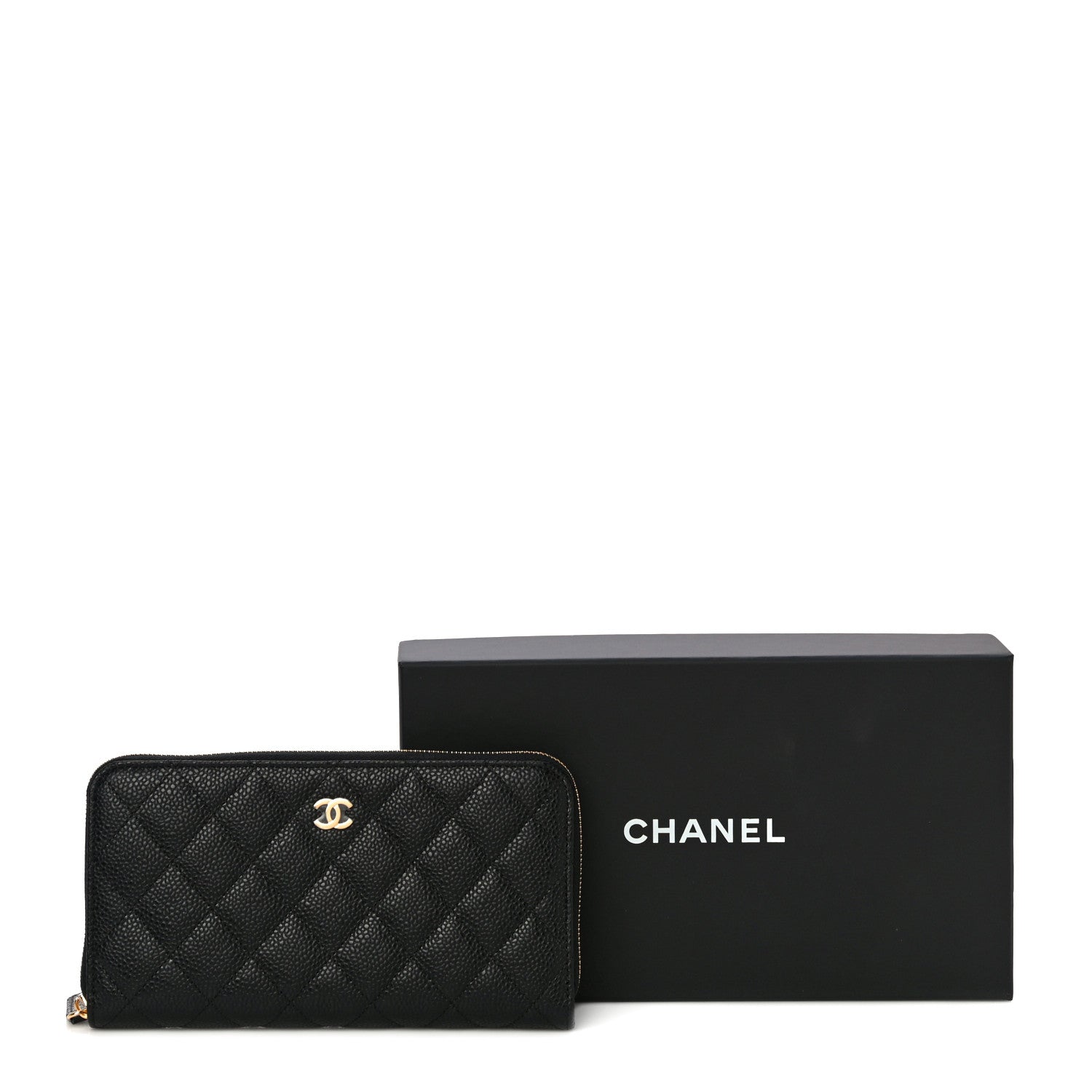 Chanel Caviar Quilted Large Gusset Zip Around Wallet Black 15 of 15
