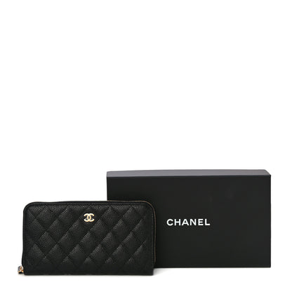 Chanel Caviar Quilted Large Gusset Zip Around Wallet Black 15 of 15