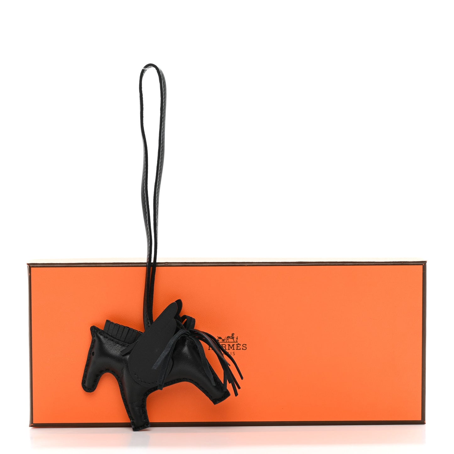 Milo Lambskin Grigri Rodeo Pegase Horse Bag Charm PM So Black