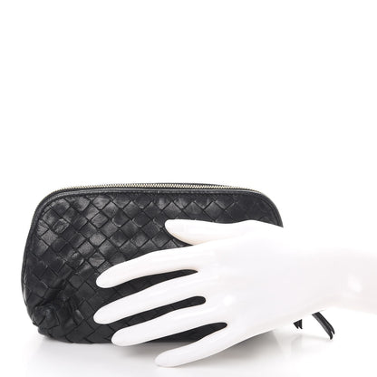 Bottega Veneta Nappa Intrecciato Medium Cosmetic Pouch Bag Black 2 of 11