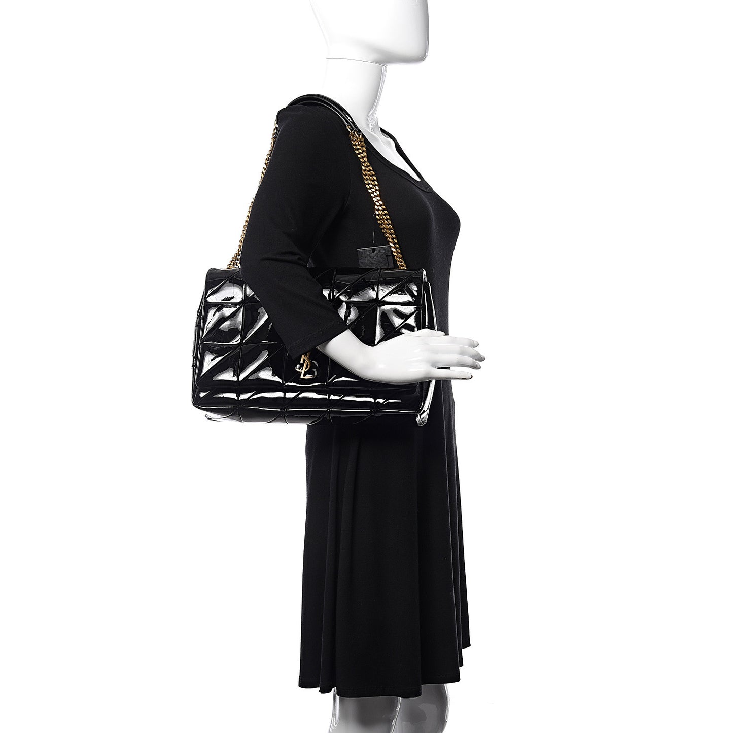 Patent Patchwork Monogram Large Jamie Black