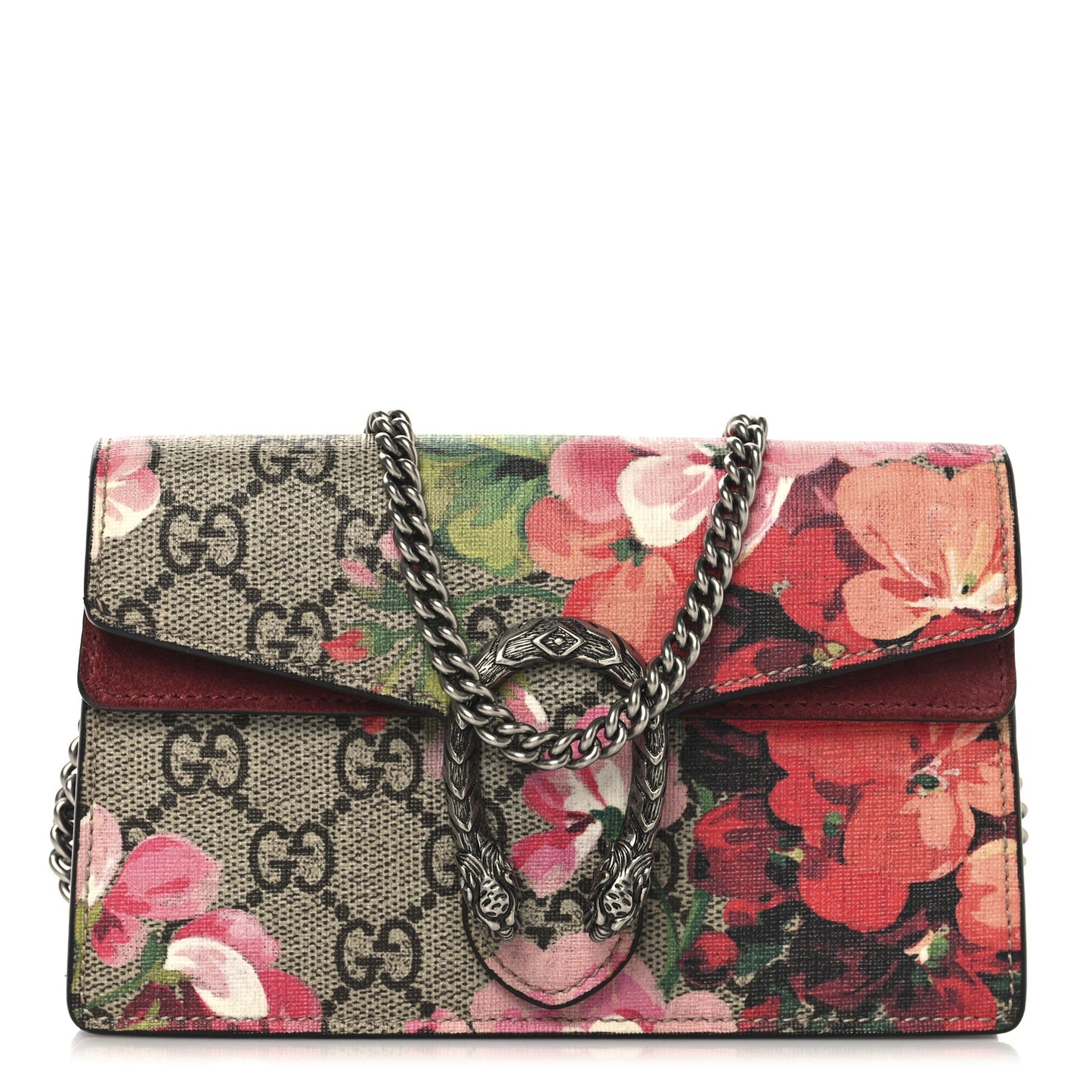 GG Supreme Monogram Blooms Super Mini Dionysus Shoulder Bag Beige Multicolor Dry Rose