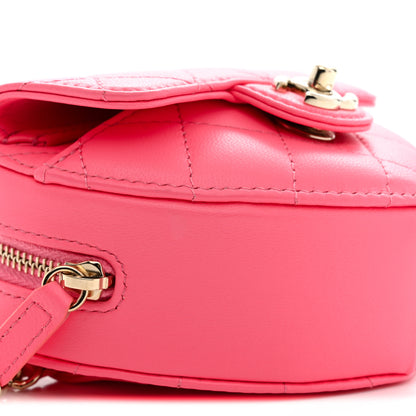 Chanel Lambskin Quilted CC In Love Heart Waist Belt Bag With Chain Pink 9 of 12