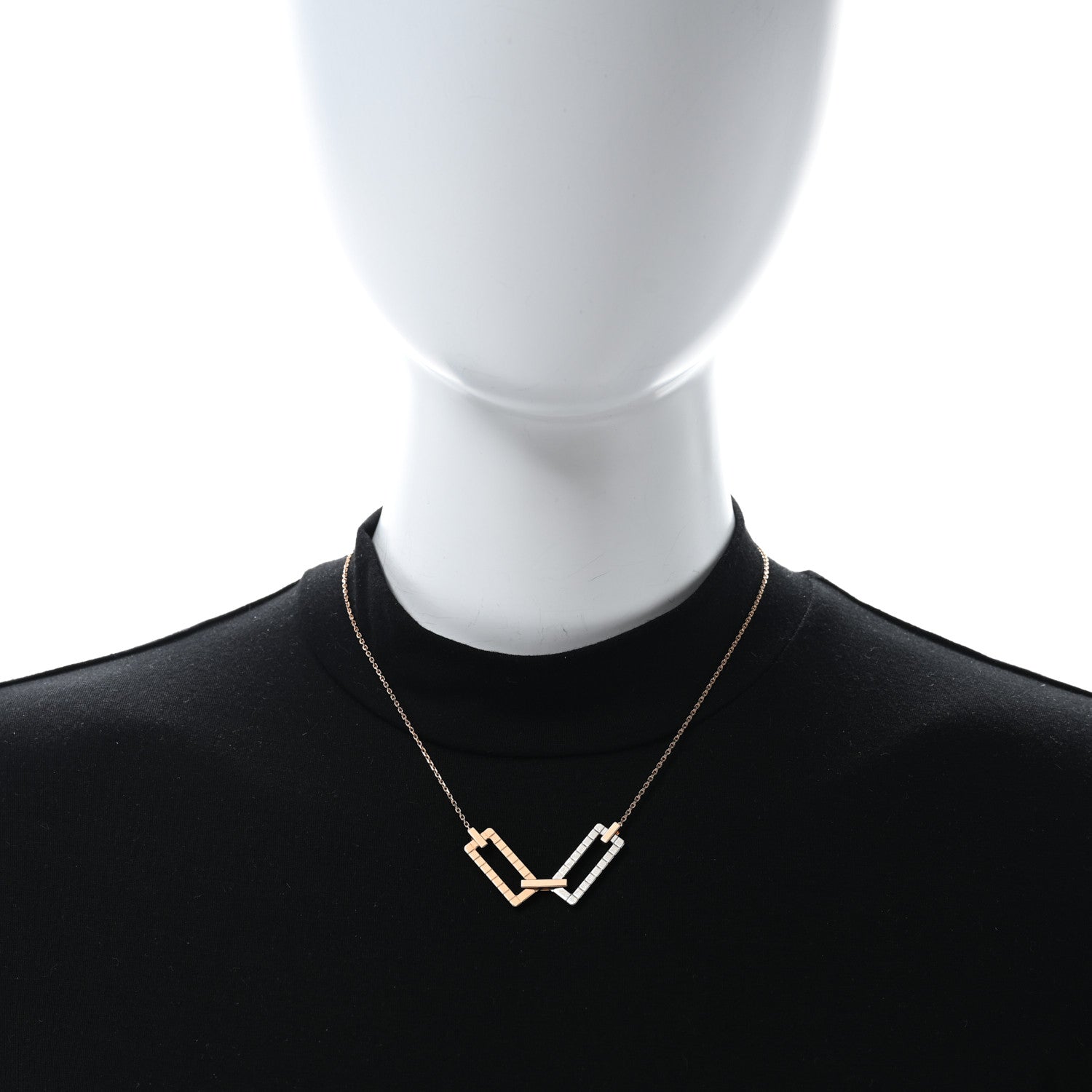 Chopard X Rihanna 18K Rose White Gold Ice Cube Necklace 3 of 4