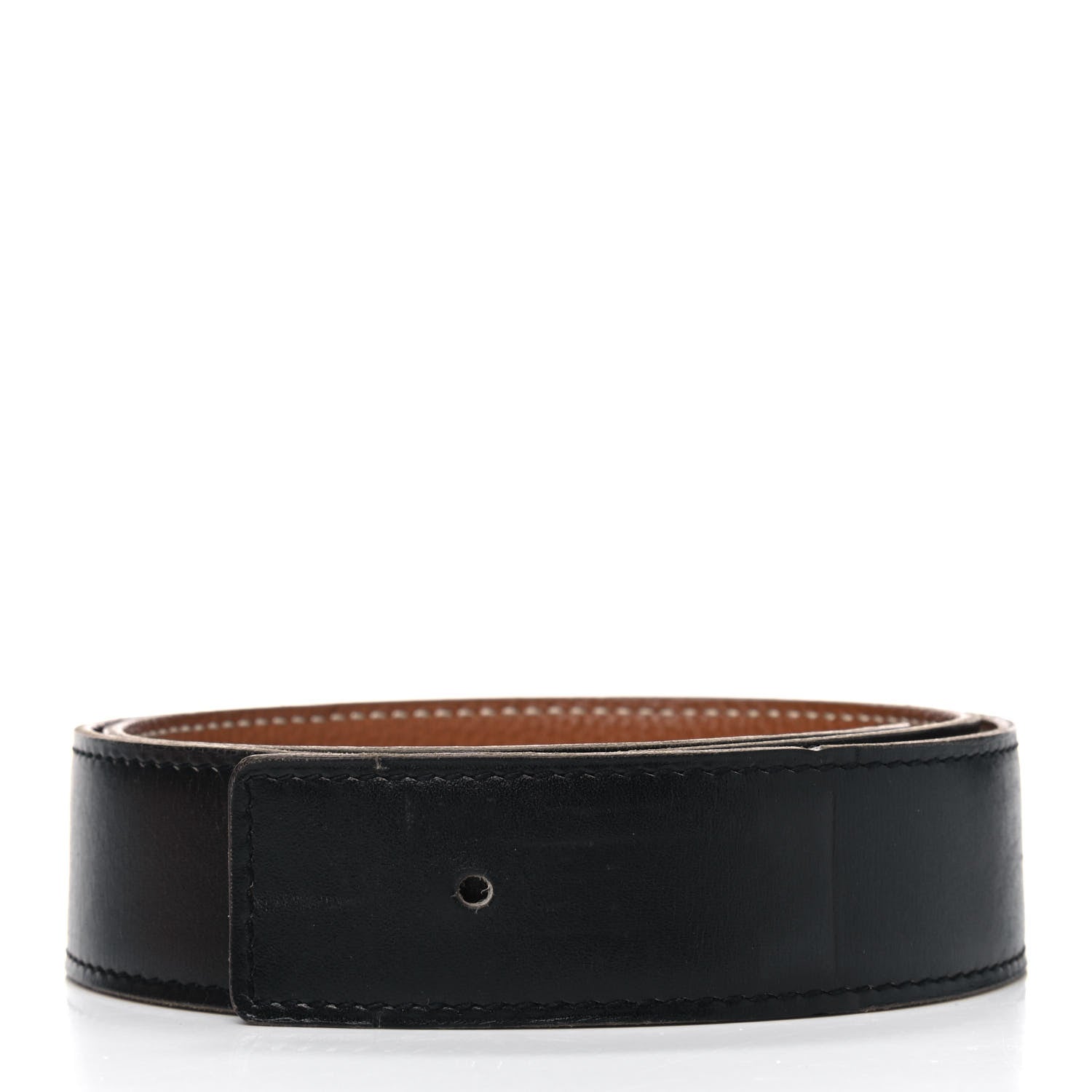 Hermes Box Togo 32mm Belt Strap 75 Black Gold 1 of 9