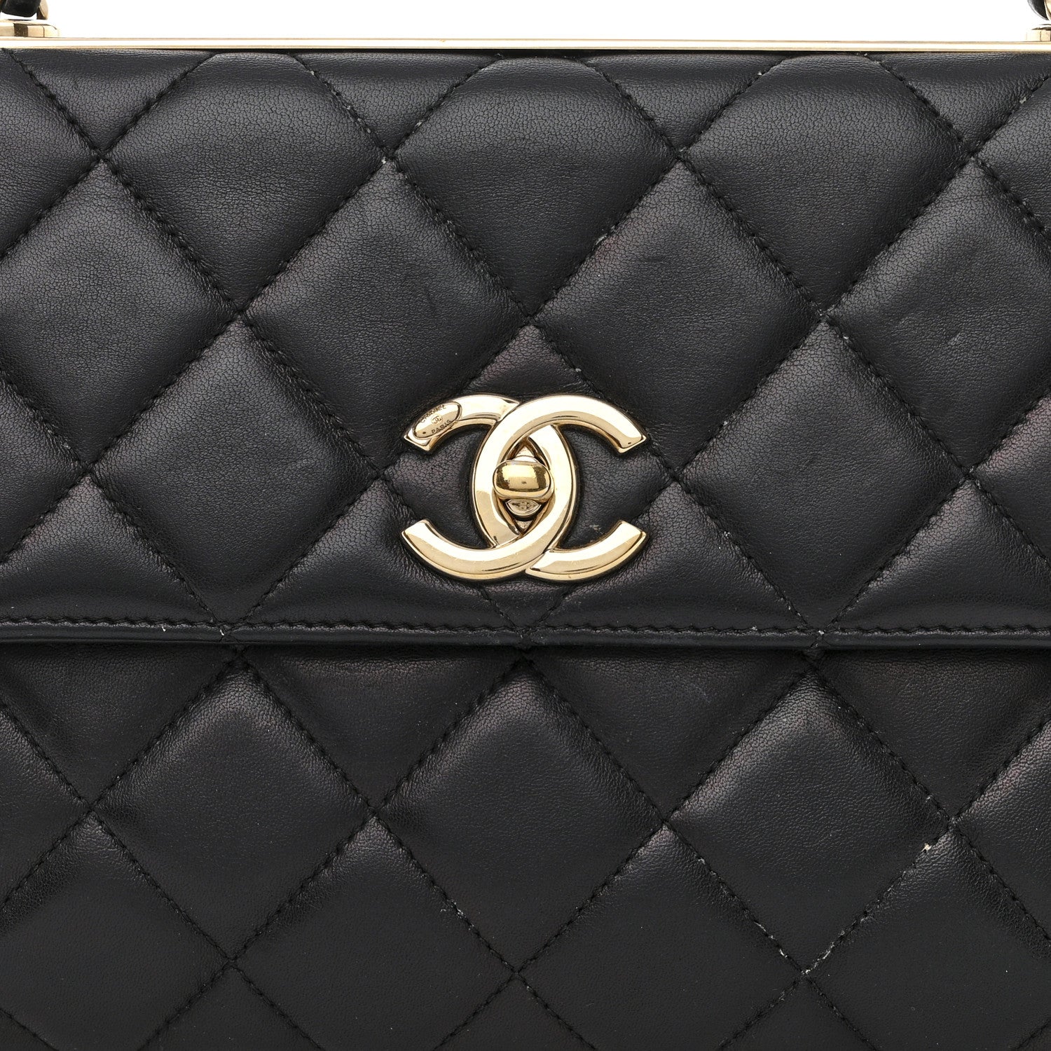 Chanel Lambskin Quilted Medium Trendy CC Flap Black 10 of 14