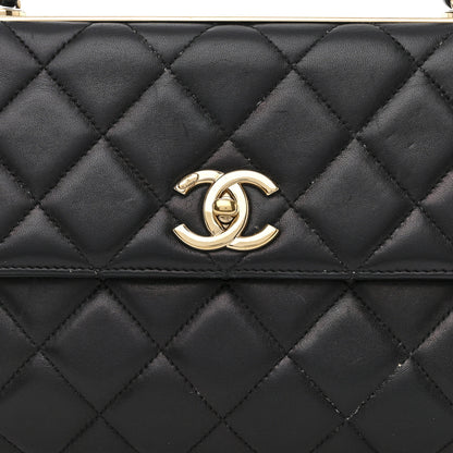 Chanel Lambskin Quilted Medium Trendy CC Flap Black 10 of 14