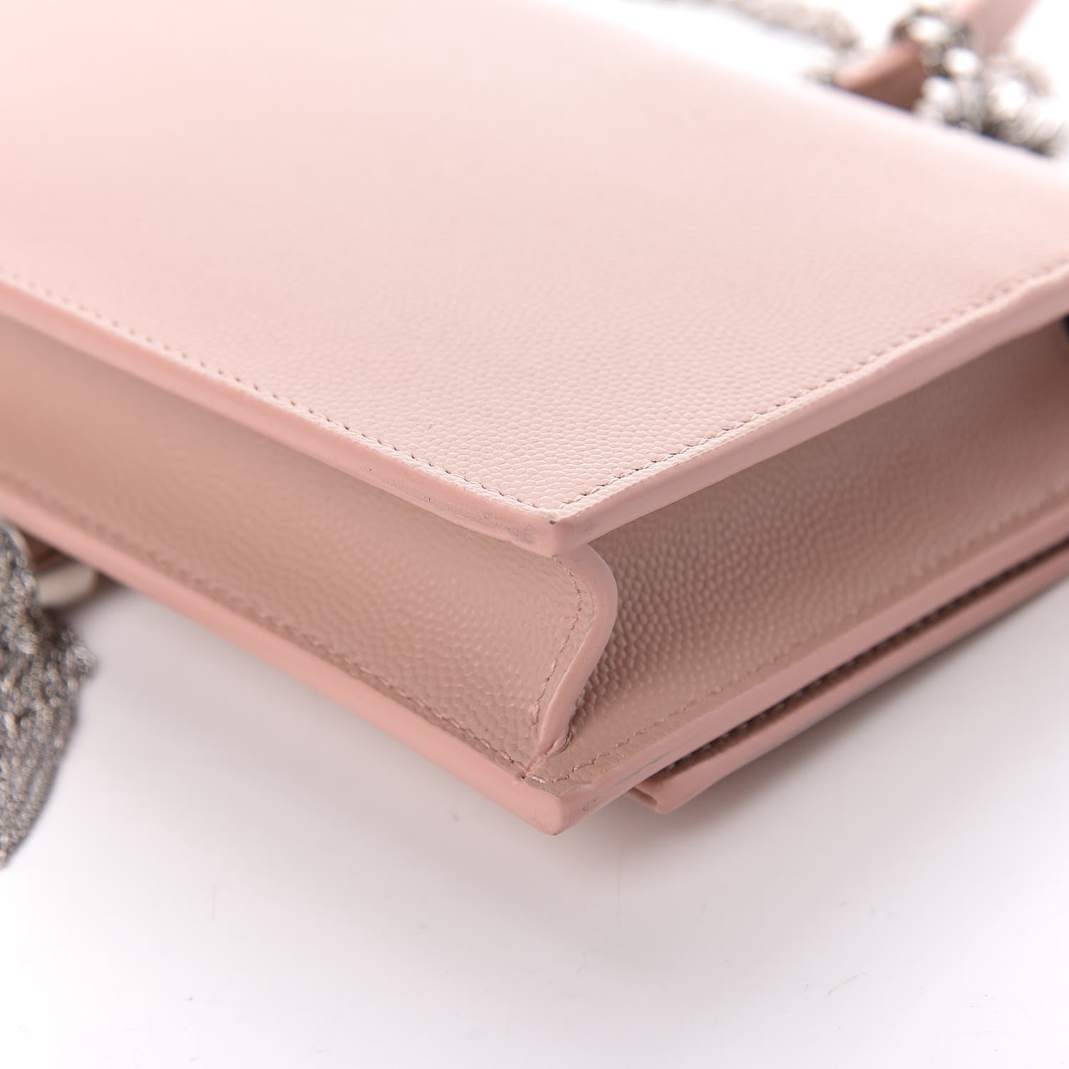 Saint Laurent Grain De Poudre Classic Monogram Kate Tassel Chain Wallet Pale Pink 11 of 11