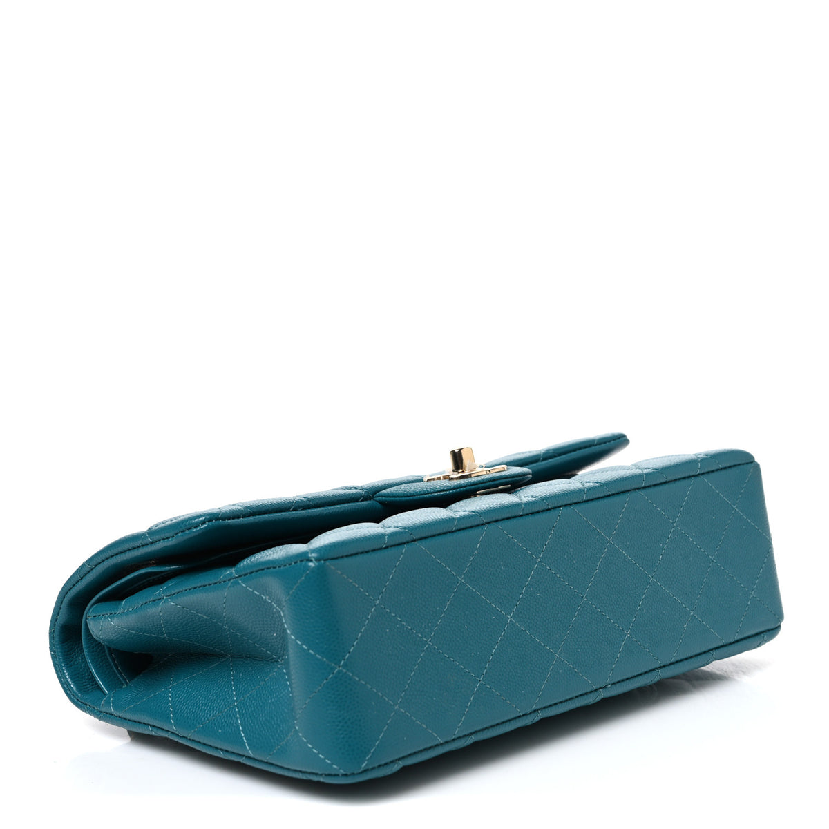Chanel Caviar Quilted Small Double Flap Turquoise 4 of 10