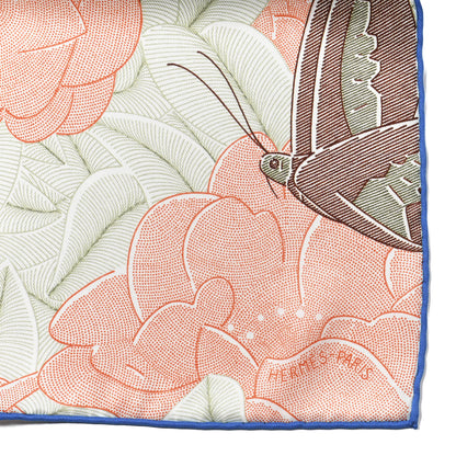 Hermes Silk Ivresse Au Vent Scarf 70 Bleu Azur Saumon 2 of 5