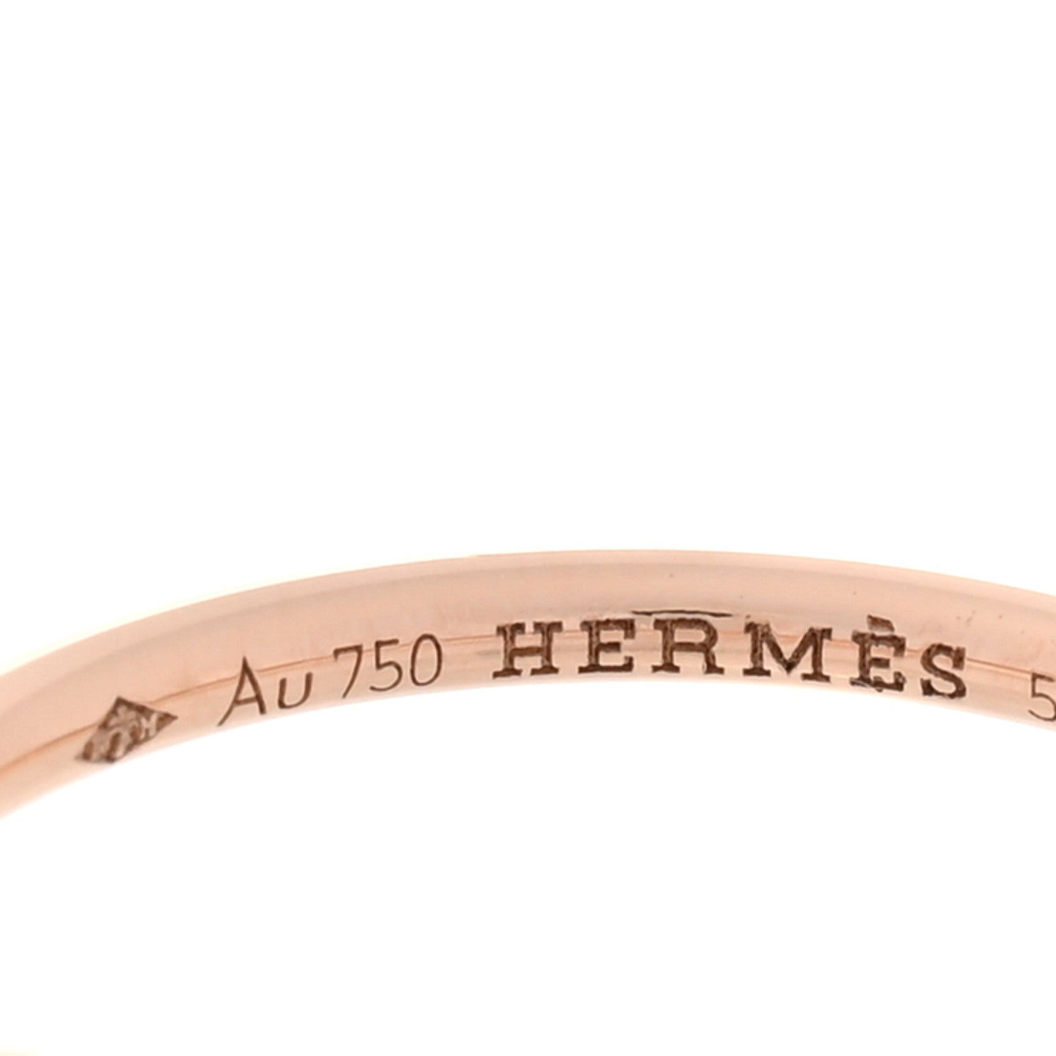Hermes 18K Rose Gold Diamond Gambade Ring 54 6.75 4 of 6