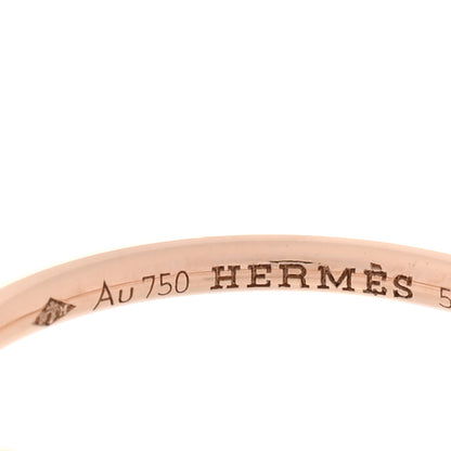 Hermes 18K Rose Gold Diamond Gambade Ring 54 6.75 4 of 6