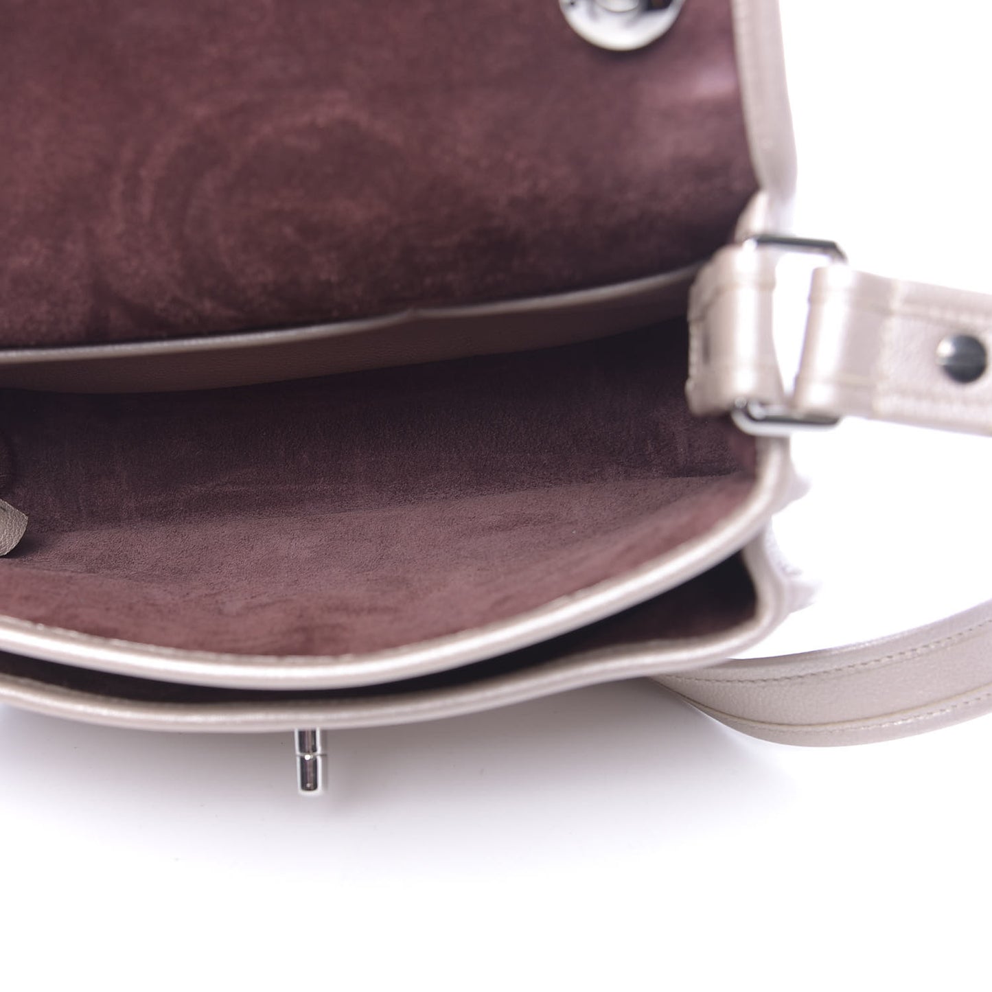 Metallic Calfskin Quilted Jungle Stroll Messenger Bag Gold