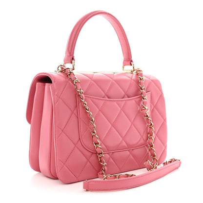 Chanel Lambskin Quilted Small Trendy CC Flap Dual Handle Bag Dark Pink 3 of 10