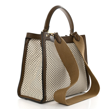 Fendi Vitello Liberty Glossy Lambskin Perforated Medium Peekaboo X-Lite White Ice Rust Maya 3 of 13