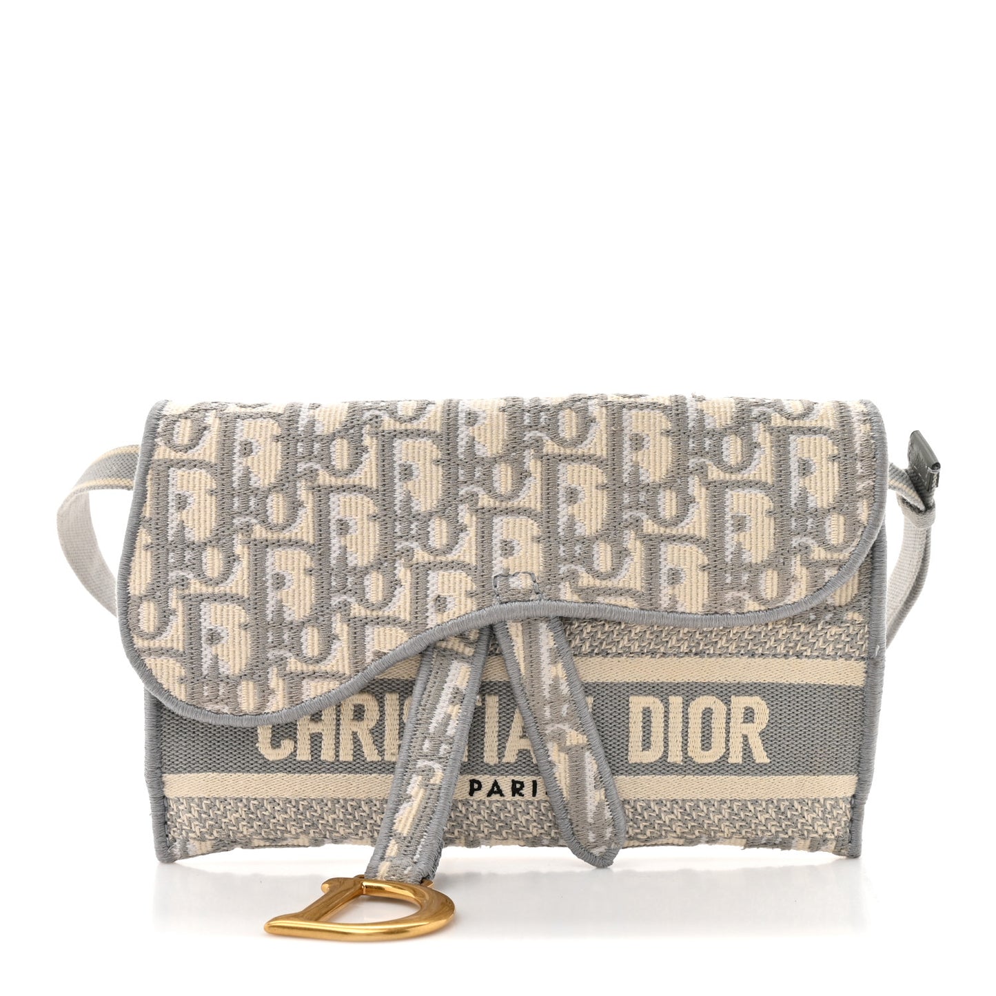 Oblique Slim Saddle Pouch Grey
