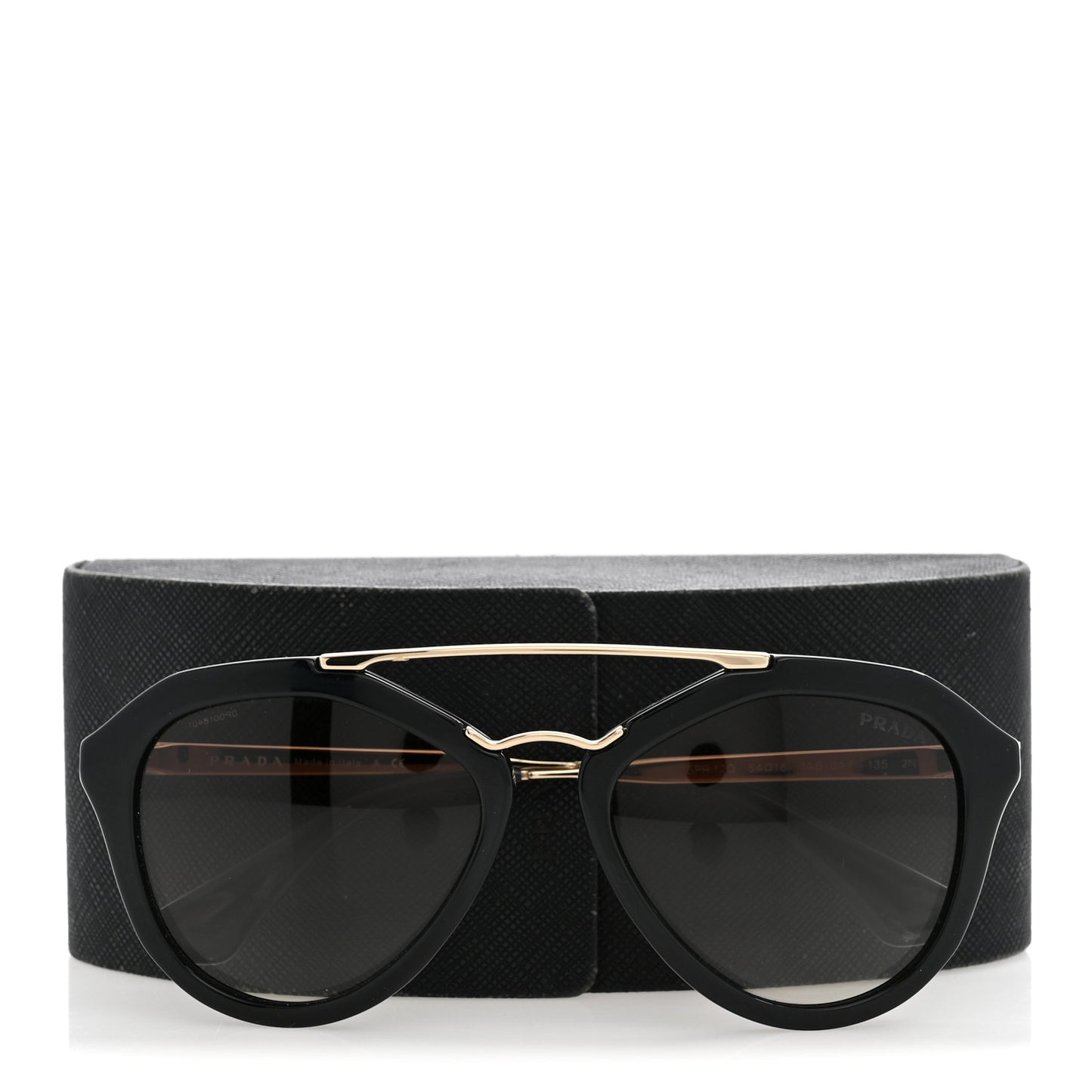 Acetate Metal Cinema Sunglasses SPR 12Q Black