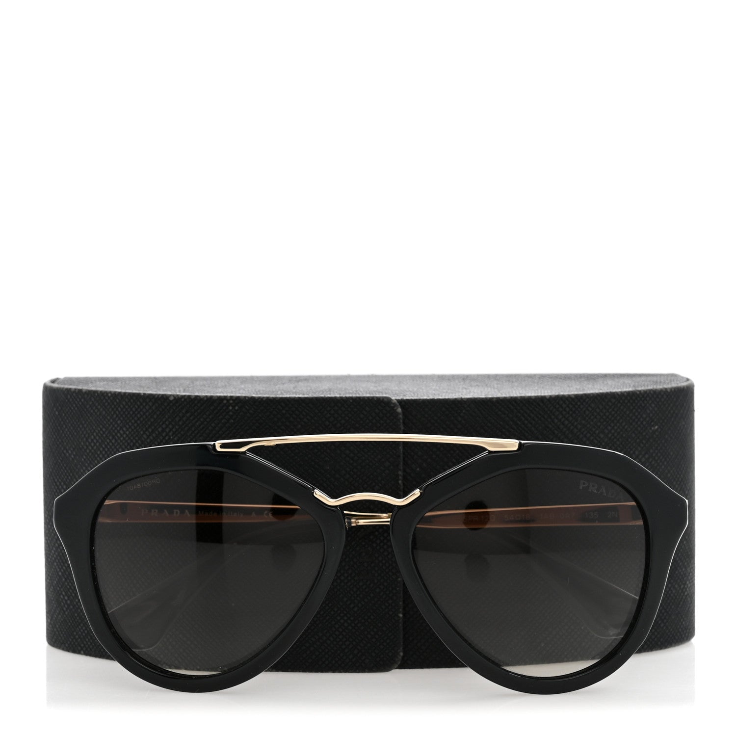 Prada Acetate Metal Cinema Sunglasses SPR 12Q Black 11 of 11
