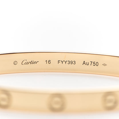 Cartier 18K Yellow Gold LOVE Bracelet 16 4 of 7