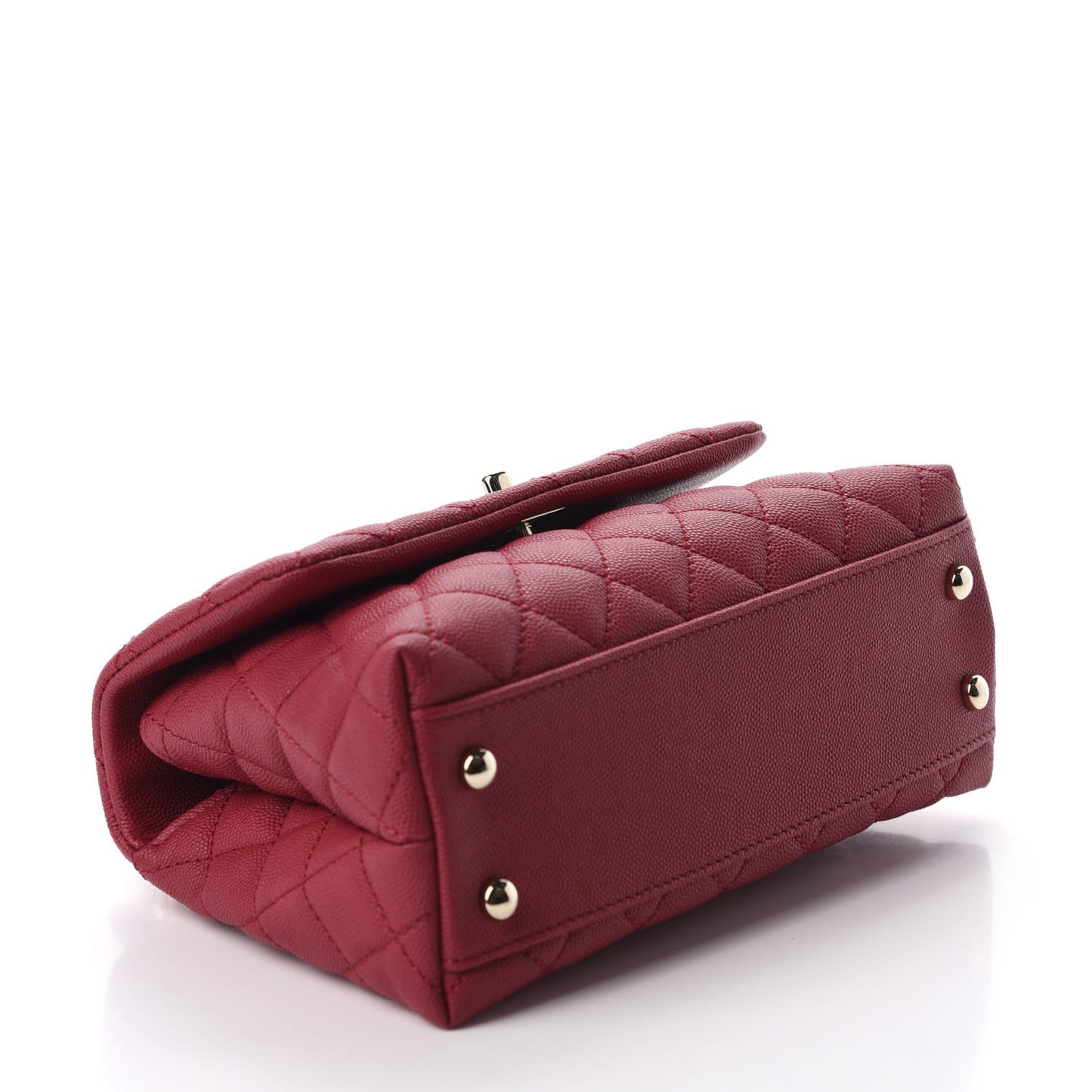 Caviar Quilted Mini Coco Handle Flap Fuchsia