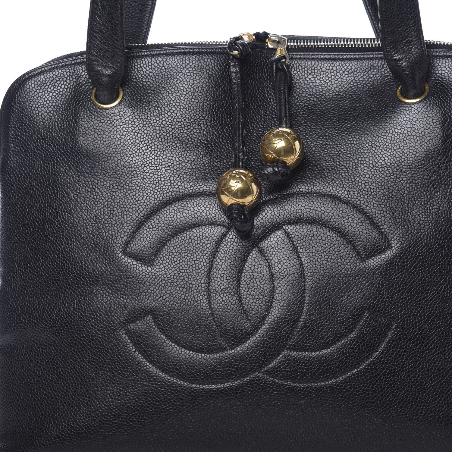 Chanel Caviar Large CC Shoulder Bag Black 9 of 11