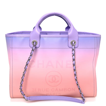 Chanel Shaded Calfskin Medium Deauville Tote Light Purple Pink Coral 1 of 15