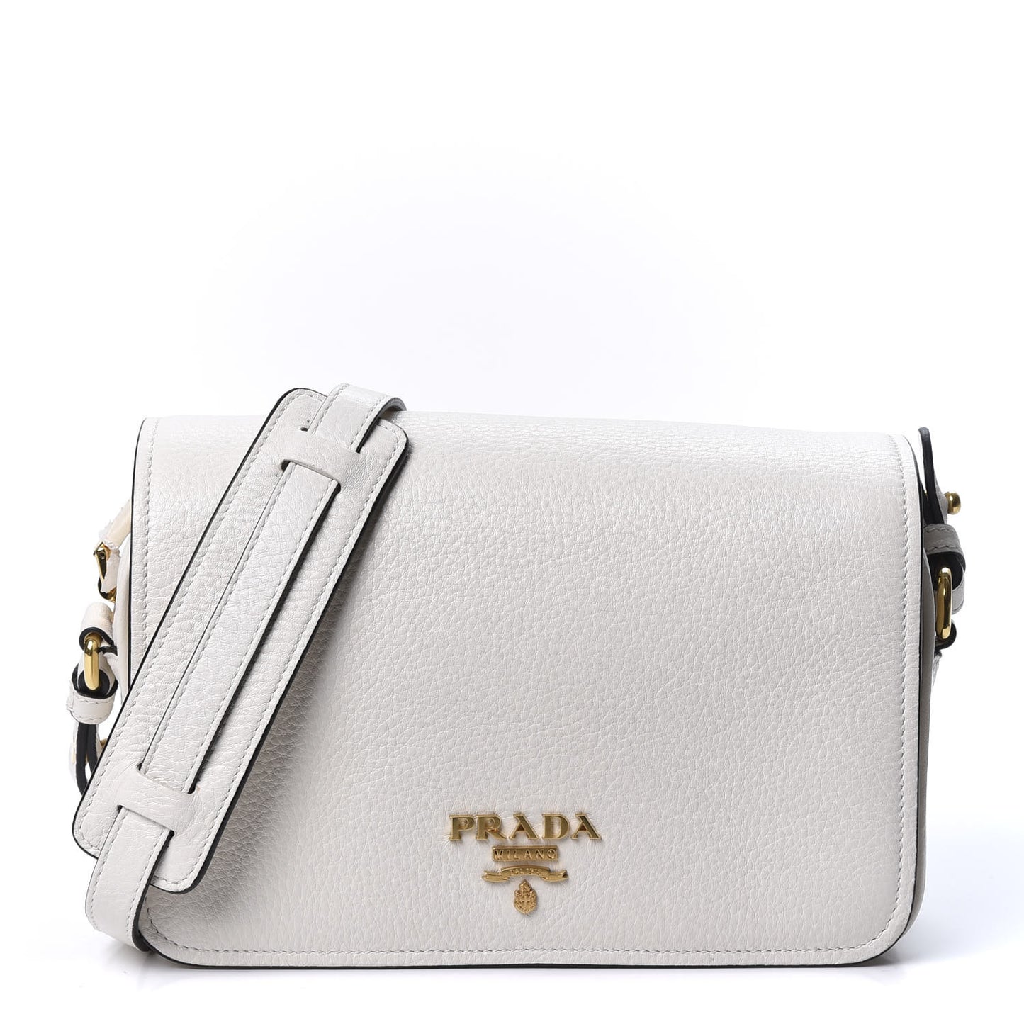 Vitello Phenix Flap Crossbody White