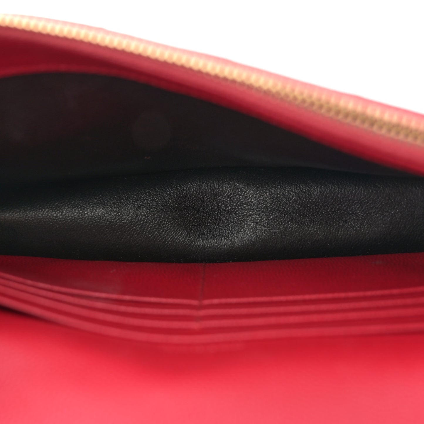 Grain De Poudre Matelasse Chevron Monogram Envelope Chain Wallet New Red