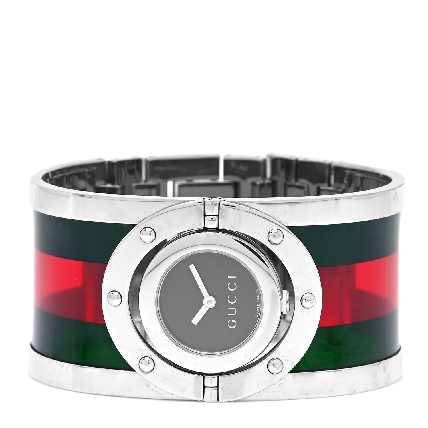 Gucci Stainless Steel Acetate 33mm Twirl Web Quartz Watch Black 2 of 4