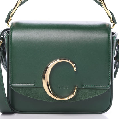 Chloe Shiny Calfskin Suede Mini C Double Carry Green 7 of 9