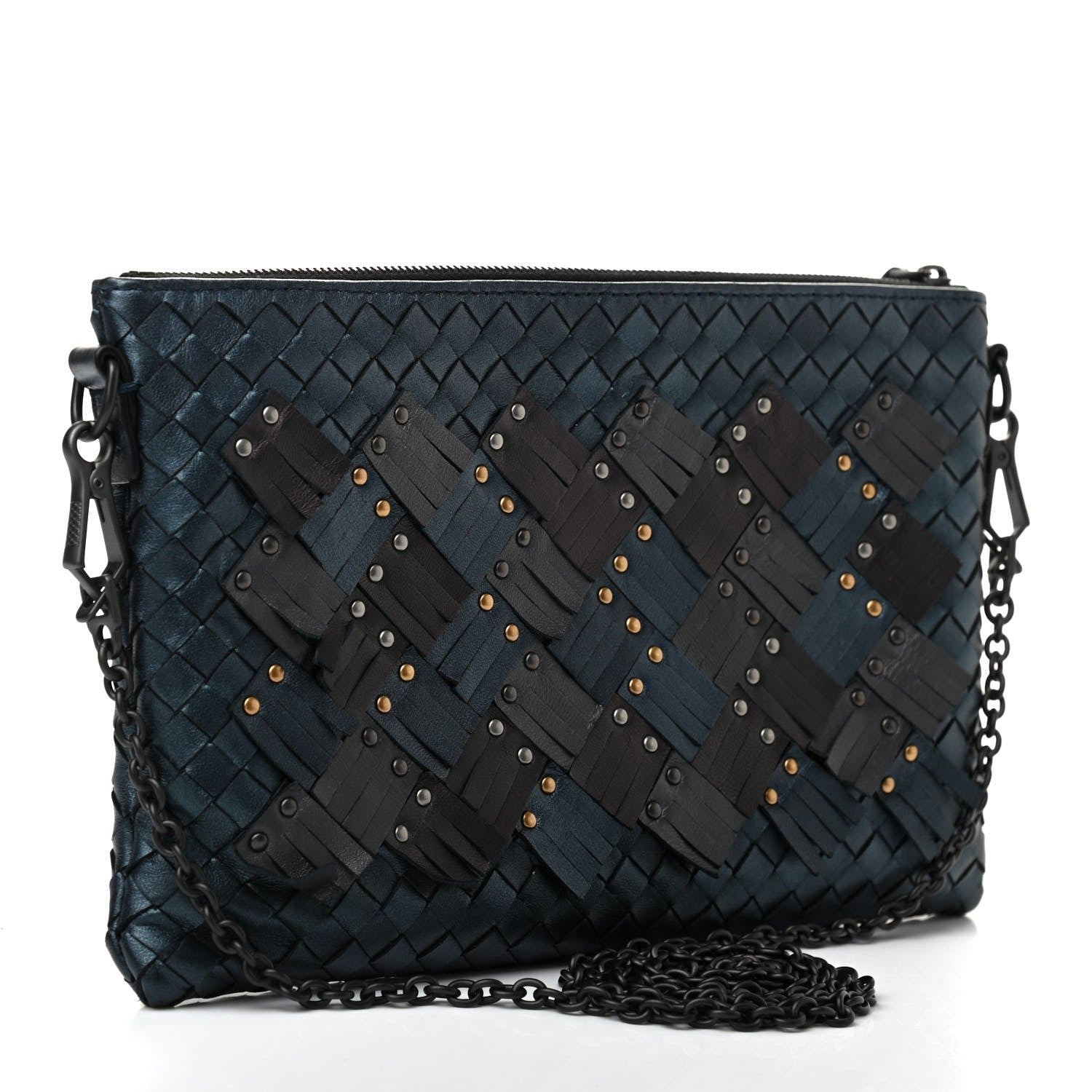 Bottega Veneta Nappa Intrecciato Studded Biletto Chain Crossbody Multicolor 3 of 10