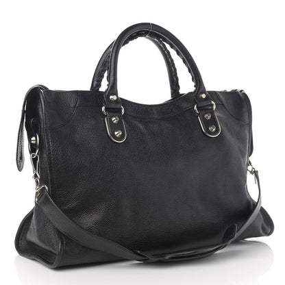 Balenciaga Chevre Silver Metallic Edge Hardware City Black 3 of 10