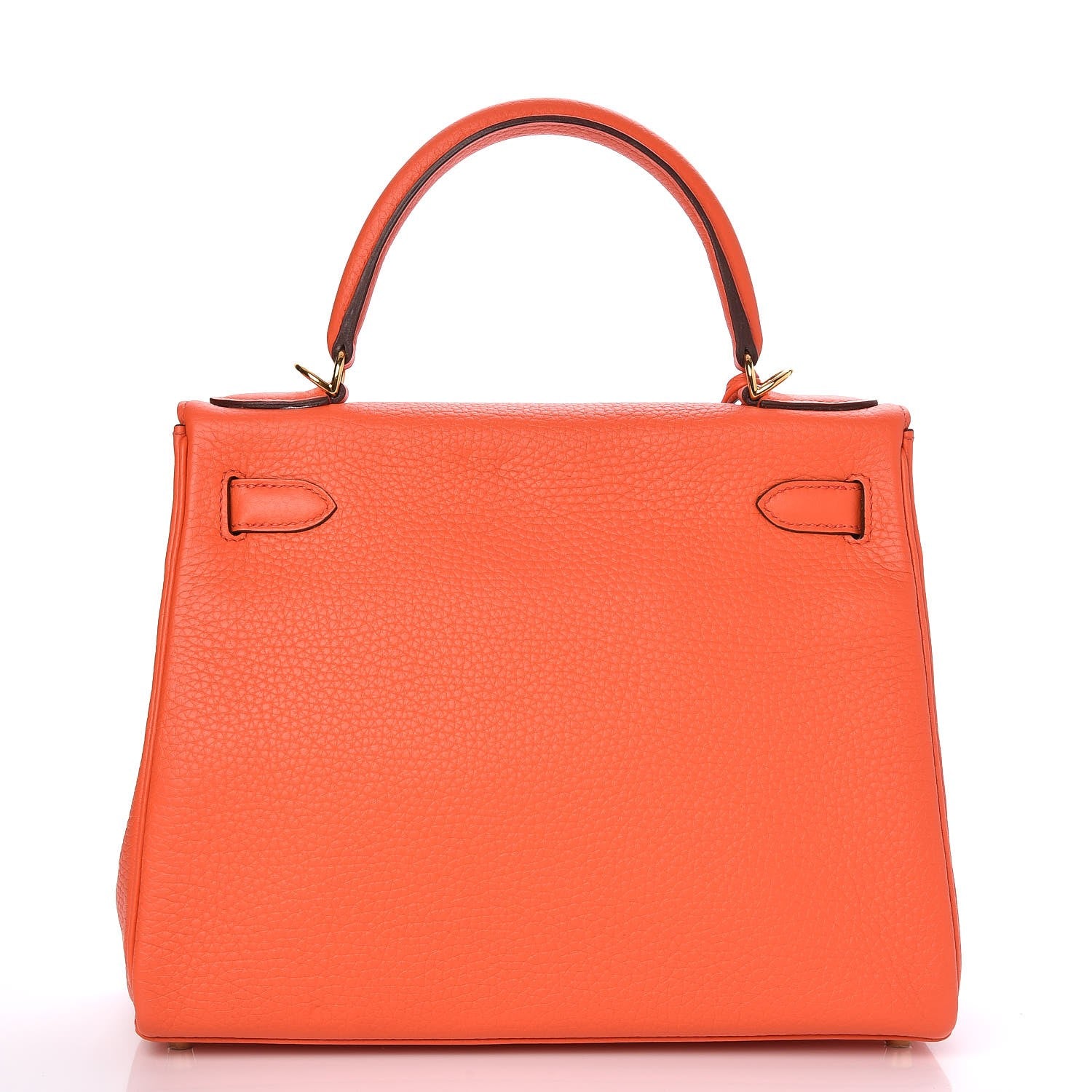 Hermes Taurillon Clemence Kelly Retourne 28 Orange Poppy 5 of 34
