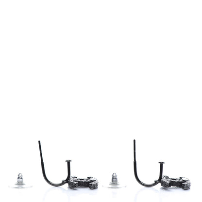 Chanel CC Camellia Drop Earrings Black 3 of 5