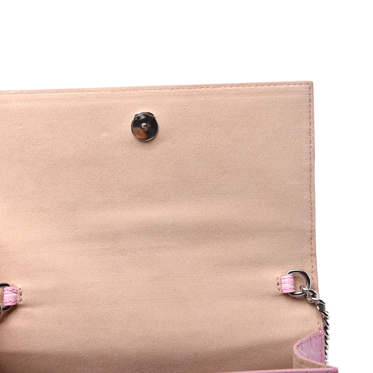 Calfskin Crocodile Embossed Skull Mini Crossbody Bag Rosa