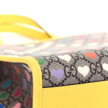 Gucci GG Supreme Monogram Hearts Childrens Tote Beige Ebony Multicolor Freesia 9 of 12