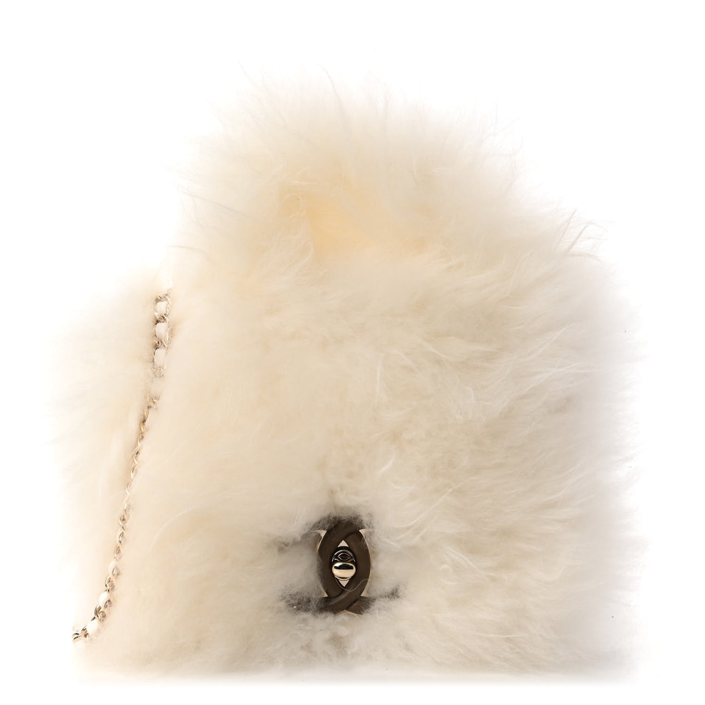 Fur Top Handle Flap White